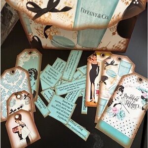 Junk Journal Ephemera Tiffany’s hang tags and phrases ephemera kit + env…